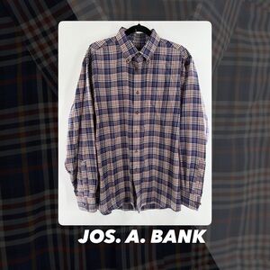 EUC Jos A Bank Plaid Traveler’s Collection Button Down Shirt